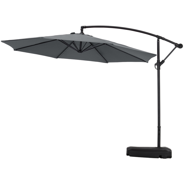 Living and Home Dark Grey Cantilever Parasol 3m with 60L Fillable Base - Wilko - image 1