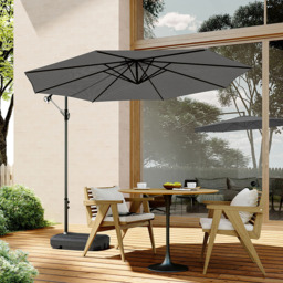 Living and Home Dark Grey Cantilever Parasol 3m with 60L Fillable Base - Wilko - thumbnail 7