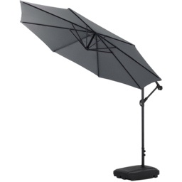 Living and Home Dark Grey Cantilever Parasol 3m with 60L Fillable Base - Wilko - thumbnail 4