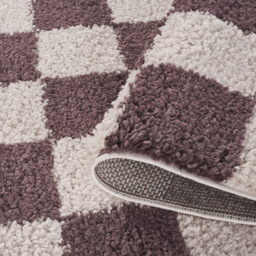 Desire Rugs Chester Lilac Shaggy Checkered Rug 60 x 220cm - Size: 220 x 60 x 3cm - Purple - Wilko - thumbnail 5