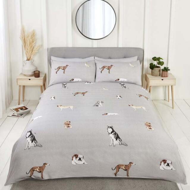 Rapport Home Paws and Tails Double Grey Duvet Set - Silver - Wilko - image 1