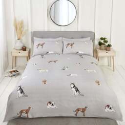 Rapport Home Paws and Tails Double Grey Duvet Set - Silver - Wilko - thumbnail 1