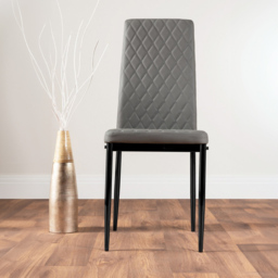 Furniturebox Solo Valera Wood Effect 4 Seater Dining Set Brown and Grey - Wilko - thumbnail 3