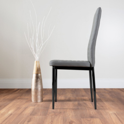 Furniturebox Solo Valera Wood Effect 4 Seater Dining Set Brown and Grey - Wilko - thumbnail 4