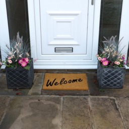 JVL Welcome Rubber Embossed PVC Coir Doormat 40 x x 60cm - Size: 45 x 60cm - Brown - JVL Homewares - Wilko - thumbnail 3