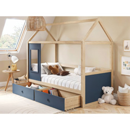 Flair Ted Blue Wooden Play House Bed Frame with Storage - Size: Single - Wilko - thumbnail 5
