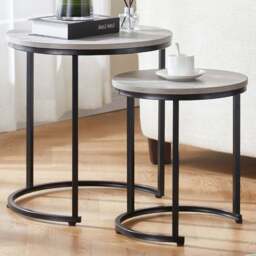 Vida Designs Brooklyn Grey Nest of Tables Set of 2 - Wilko - thumbnail 1