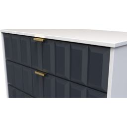 Crowndale Cube 4 Drawer Matt Indigo and White Chest of Drawers Ready Assembled - Blue - Wilko - thumbnail 6