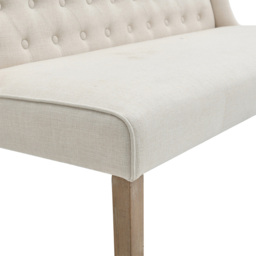 Living and Home 2 Seater Beige Upholstered Tufted Dining Bench - Size: 97 x 138 x 59cm - Cream - Wilko - thumbnail 7