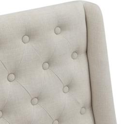 Living and Home 2 Seater Beige Upholstered Tufted Dining Bench - Size: 97 x 138 x 59cm - Cream - Wilko - thumbnail 4