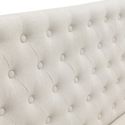 Living and Home 2 Seater Beige Upholstered Tufted Dining Bench - Size: 97 x 138 x 59cm - Cream - Wilko - thumbnail 5