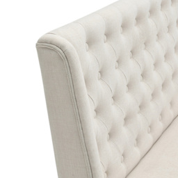 Living and Home 2 Seater Beige Upholstered Tufted Dining Bench - Size: 97 x 138 x 59cm - Cream - Wilko - thumbnail 6