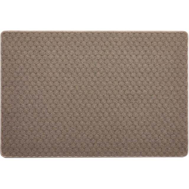 My Mat Mink Sculptured Honeycomb Washable Rug 200 x 290cm - Brown - Wilko - image 1