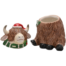 The Seasonal Gift Co. Highland Cow Ceramic Cookie Jar - Size: 24.5 x 16 x 16cm - Brown - Wilko - thumbnail 3