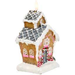 Gingerbread House LED CandleBrown and White - Candy Cane Lane - Wilko - thumbnail 3