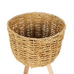Seagrass Footed Planter Brown - Wilko - thumbnail 4