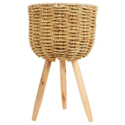 Seagrass Footed Planter Brown - Wilko