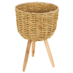 Seagrass Footed Planter Brown - Wilko - thumbnail 3