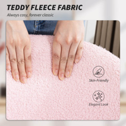 Portland Light Pink Teddy Fleece Height Adjustable Swivel Office Chair - Size: 84.5 x 52 x 59cm - Wilko - thumbnail 6