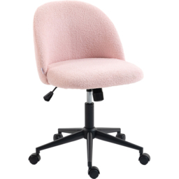 Portland Light Pink Teddy Fleece Height Adjustable Swivel Office Chair - Size: 84.5 x 52 x 59cm - Wilko - thumbnail 3