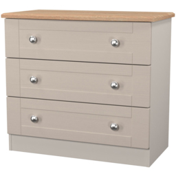 Crowndale Sussex 3 Drawer Kashmir Ash and Bardolino Oak Chest of Drawers Ready Assembled - Kashmir Ash & Bardolino Oak - Wilko - thumbnail 4