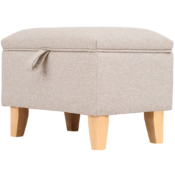 Living and Home 2 in 1 Cream Linen Upholstered Storage Ottoman - Size: 35 x 49 x 33cm - Wilko - thumbnail 6