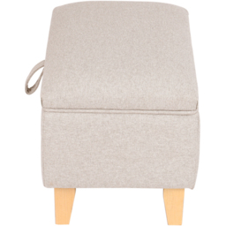 Living and Home 2 in 1 Cream Linen Upholstered Storage Ottoman - Size: 35 x 49 x 33cm - Wilko - thumbnail 7