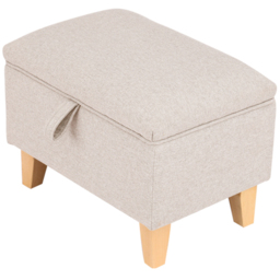 Living and Home 2 in 1 Cream Linen Upholstered Storage Ottoman - Size: 35 x 49 x 33cm - Wilko - thumbnail 5