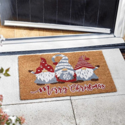 Samuel Alexander Gonks with Merry Christmas Message Coir Door Mat 40 x 60cm - Size: 3 x 60 x 40cm - Brown - Wilko - thumbnail 3