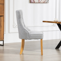 Artemis Home Tiana Set of 2 Light Grey Fabric Dining Chair - Wilko - thumbnail 4