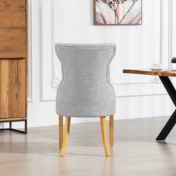 Artemis Home Tiana Set of 2 Light Grey Fabric Dining Chair - Wilko - thumbnail 6