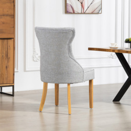 Artemis Home Tiana Set of 2 Light Grey Fabric Dining Chair - Wilko - thumbnail 5