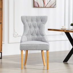 Artemis Home Tiana Set of 2 Light Grey Fabric Dining Chair - Wilko - thumbnail 3