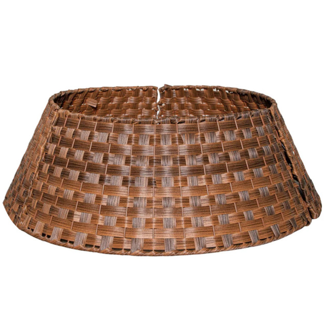 Samuel Alexander Brown Large Wicker Rattan Woven Christmas Tree Skirt 70cm - Size: 70 x 48 x 24cm - Wilko - image 1