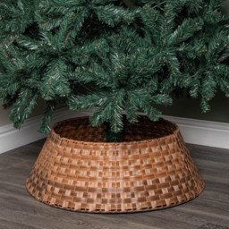 Samuel Alexander Brown Large Wicker Rattan Woven Christmas Tree Skirt 70cm - Size: 70 x 48 x 24cm - Wilko - thumbnail 4