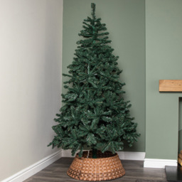 Samuel Alexander Brown Large Wicker Rattan Woven Christmas Tree Skirt 70cm - Size: 70 x 48 x 24cm - Wilko - thumbnail 3