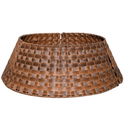 Samuel Alexander Brown Large Wicker Rattan Woven Christmas Tree Skirt 70cm - Size: 70 x 48 x 24cm - Wilko