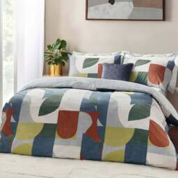 Hoem Siresa King Size Multi Geometric Duvet Cover Set - Wilko - thumbnail 1