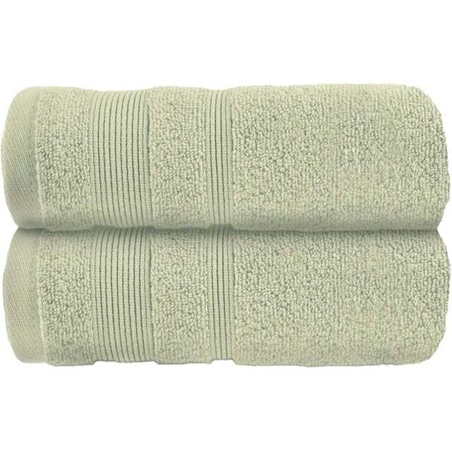 Allure Bath Fashions Luxury Zero Twist Egyptian Cotton Sage Green Hand Towel 2 Pack - Size: 50 x 85cm - Wilko - image 1