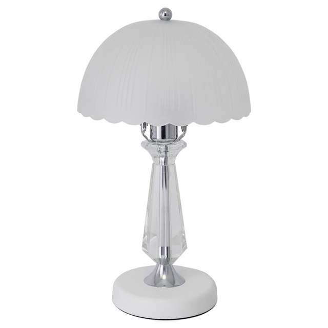 Living and Home Scalloped Table Lamp - Size: 42 x 25 x 25cm - White - Wilko - image 1