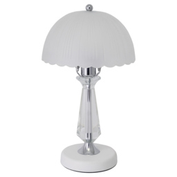 Living and Home Scalloped Table Lamp - Size: 42 x 25 x 25cm - White - Wilko