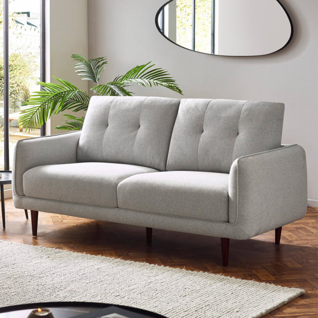 Julian Bowen Remy 3 Seater Light Grey Woven Fabric Sofa - Wilko - image 1