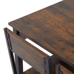 Living and Home 4 Seater Dining Set Black and Dark Brown - Black + Dark Brown - Wilko - thumbnail 6