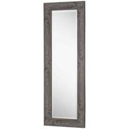 Yearn Light Grey Scooped Grained Bevelled Dressing Mirror 129 x 45cm - Wilko - thumbnail 1