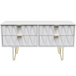 Crowndale Diamond 4 Drawer Matt White Chest of Drawers - Wilko - thumbnail 4