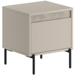 FWStyle Mott Single Drawer Sandstone Artex Detailed Bedside Table - Cream - Wilko - thumbnail 3