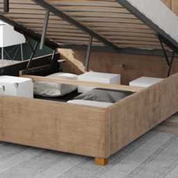 Aspire Hepburn Single Champagne Firenze Velour Ottoman Bed - Cream - Aspire Beds - Wilko - thumbnail 4