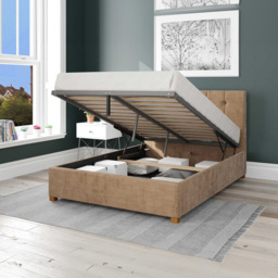 Aspire Hepburn Single Champagne Firenze Velour Ottoman Bed - Cream - Aspire Beds - Wilko - thumbnail 3