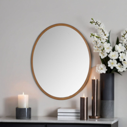 Yearn Classic Bronze Oval Mirror 65 x 55cm - Brown - Wilko - thumbnail 3