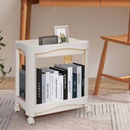 H&O Direct 2 Shelf White Storage Cart - Size: 52 x 52 x 30cm - Wilko - thumbnail 3